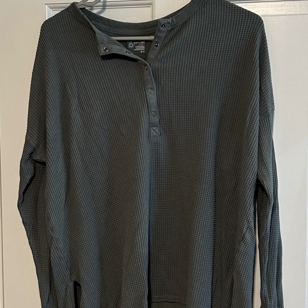 OFFLINE By Aerie Wow! Waffle Henley T-Shirt